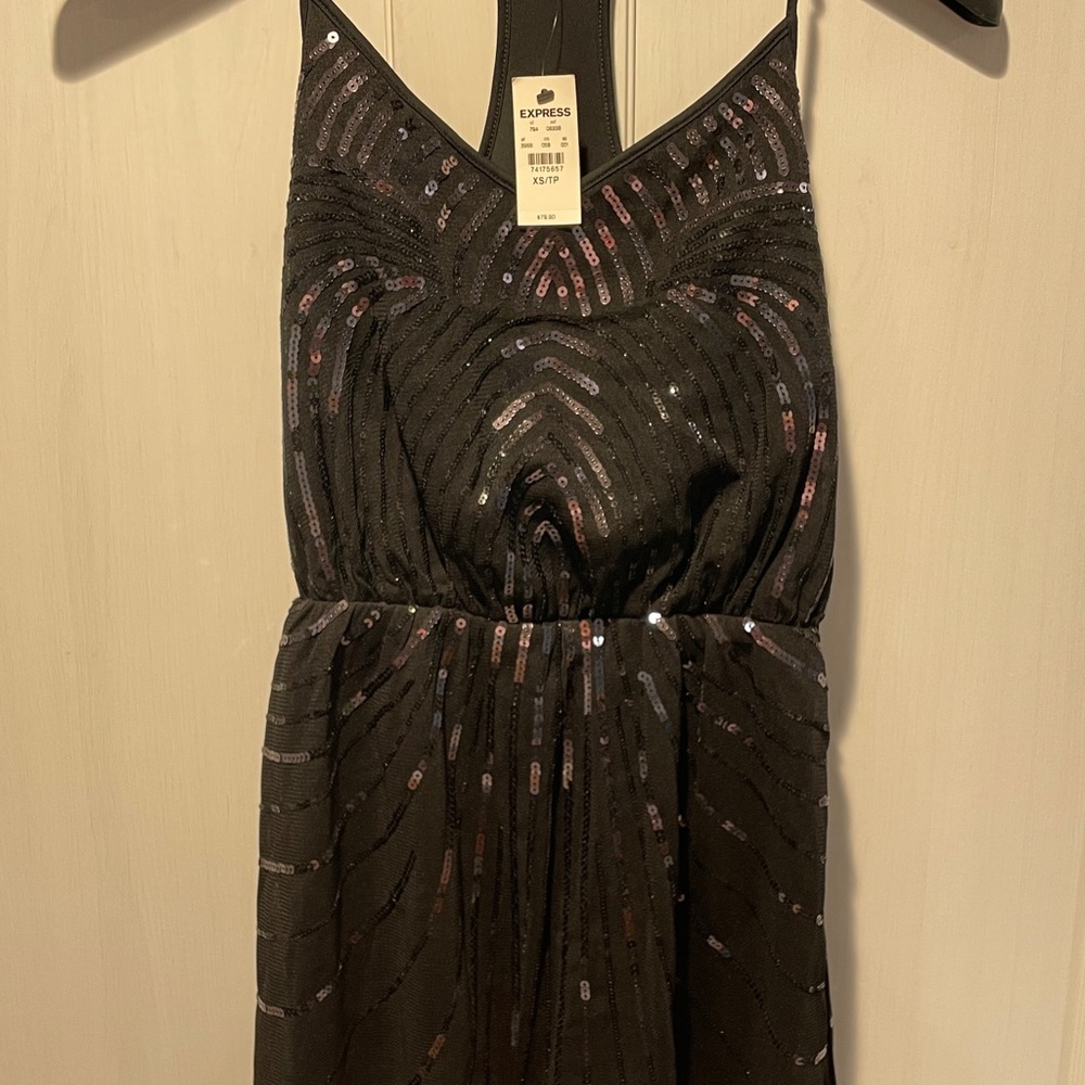 Express Black Halter Sundress for Cocktail Nights
